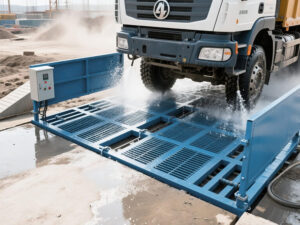Mud flushing roller wheel washer